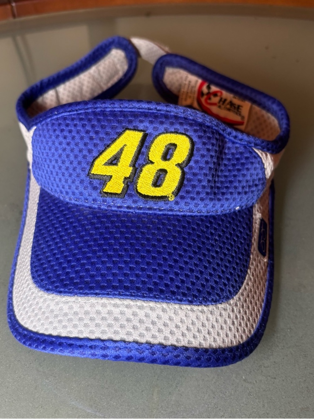 Chase Authentics Blue and White Jimmy Johnson #48 Visor